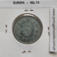 Malta 5 Cents 1977 Cupro-niquel, World Coins Malta KM 10, Coin of 5 Cents 1977 Copper-nickel