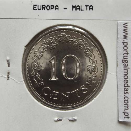 Malta 10 Cents 1972 Cupro-niquel, World Coins Malta KM 11, Coin of 10 Cents 1972 Copper-nickel