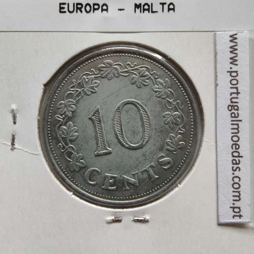 Malta 10 Cents 1972 Cupro-niquel, World Coins Malta KM 11, Coin of 10 Cents 1972 Copper-nickel