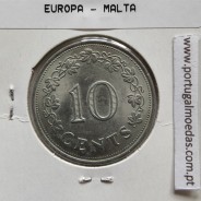 Malta 10 Cents 1972 Cupro-niquel, World Coins Malta KM 11, Coin of 10 Cents 1972 Copper-nickel