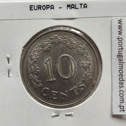 Malta 10 Cents 1972 Cupro-niquel, World Coins Malta KM 11, Coin of 10 Cents 1972 Copper-nickel