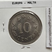 Malta 10 Cents 1972 Cupro-niquel, World Coins Malta KM 11, Coin of 10 Cents 1972 Copper-nickel