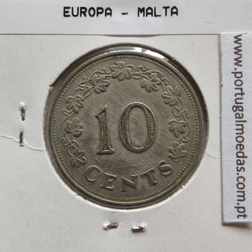 Malta 10 Cents 1972 Cupro-niquel, World Coins Malta KM 11, Coin of 10 Cents 1972 Copper-nickel