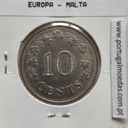 Malta 10 Cents 1972 Cupro-niquel, World Coins Malta KM 11, Coin of 10 Cents 1972 Copper-nickel