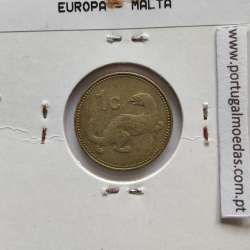 Malta 1 Cent 1986 Latão Níquel, World Coins Malta KM 78, Coin of 1 Cent 1986 Latão Níquel
