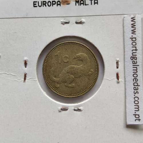 Malta 1 Cent 1986 Latão Níquel, World Coins Malta KM 78, Coin of 1 Cent 1986 Latão Níquel