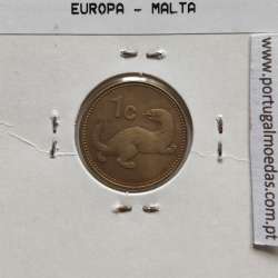 Malta 1 Cent 1991 Latão Níquel, World Coins Malta KM 93, Coin of 1 Cent 1991 Latão Níquel