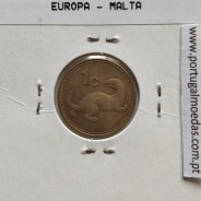 Malta 1 Cent 1991 Latão Níquel, World Coins Malta KM 93, Coin of 1 Cent 1991 Latão Níquel