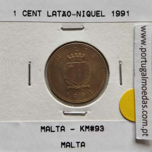 Malta 1 Cent 1995 Latão Níquel