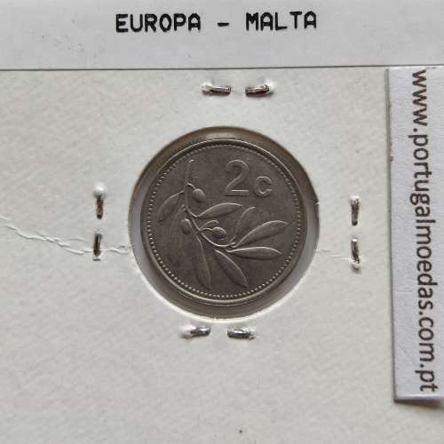 Malta 2 Cents 1986 Cupro-níquel, World Coins Malta KM 79, Coin of 2 Cents 1986 Copper-nickel