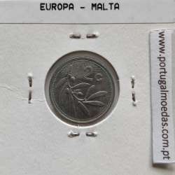 Malta 2 Cents 1991 Cupro-níquel, World Coins Malta KM 94, Coin of 2 Cents 1991 Cupro-níquel