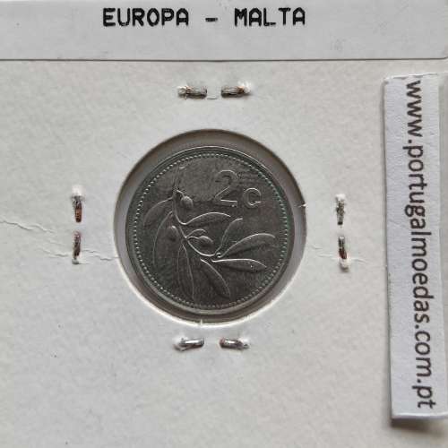Malta 2 Cents 1991 Cupro-níquel, World Coins Malta KM 94, Coin of 2 Cents 1991 Cupro-níquel