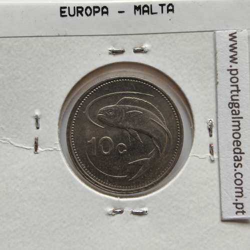 Malta 10 Cents 1991 Cupro-niquel, World Coins Malta KM 96, Coin of 10 Cents 1991 Copper-nickel