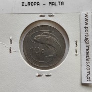 Malta 10 Cents 1992 Cupro-niquel, World Coins Malta KM 96, Coin of 10 Cents 1992 Copper-nickel