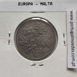 Malta 25 Cents 1995 Cupro-niquel, World Coins Malta KM 97, Coin of 10 Cents 1995 Cupro-níquel