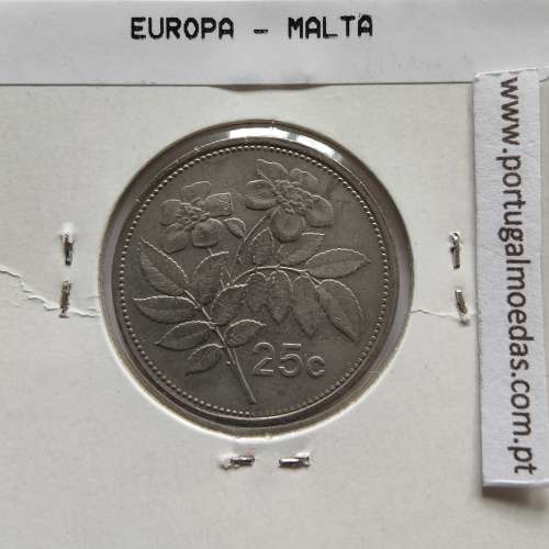 Malta 25 Cents 1995 Cupro-niquel, World Coins Malta KM 97, Coin of 10 Cents 1995 Cupro-níquel