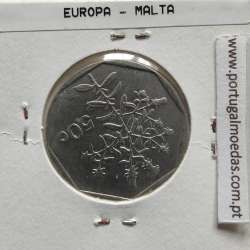 Malta 50 Cents 1991 Cupro-niquel, World Coins Malta KM 98, Coin of 50 Cents 1991 Copper-nickel