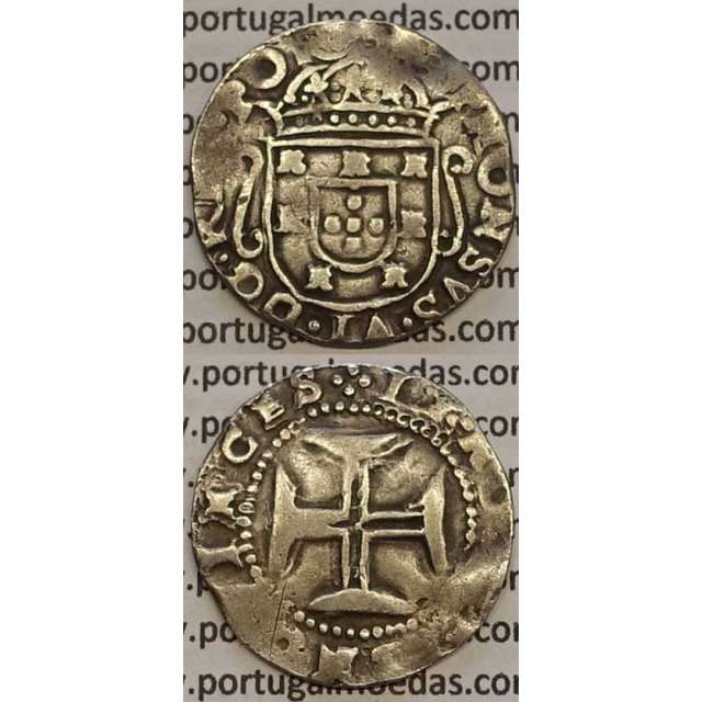 MOEDA TOSTÃO PRATA 1656-1667 (BC+) - D. AFONSO VI / VARIANTE COROA