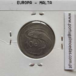 Malta 10 Cents 1986 Cupro-niquel, World Coins Malta KM 76, Coin of 10 Cents 1986 Cupro-níquel