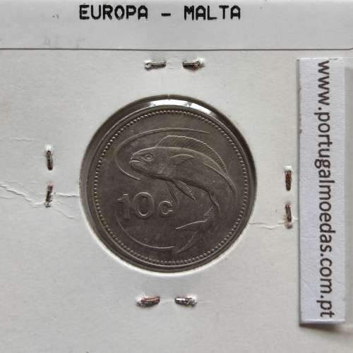 Malta 10 Cents 1986 Cupro-niquel, World Coins Malta KM 76, Coin of 10 Cents 1986 Cupro-níquel