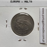 Malta 10 Cents 1986 Cupro-niquel, World Coins Malta KM 76, Coin of 10 Cents 1986 Cupro-níquel