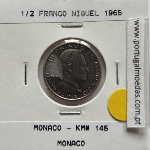 Mónaco 1/2 franco 1965 Níquel, World Coins Monaco KM 145, coin 1/2 Francs 1965 Nickel