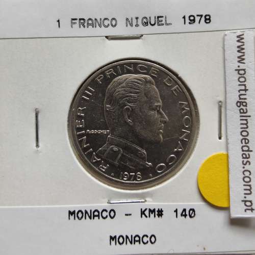 Mónaco 1 Franco 1978 Níquel, World Coins Monaco KM 140, coin 1 Franc 1978 Nickel