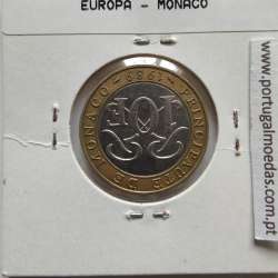 Mónaco 10 francos 1989 Bimetálica, World Coins Monaco KM 163, coin 10 Francs 1989 Bimetallic
