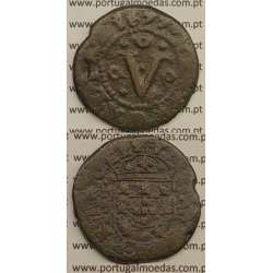 MOEDA DE V RÉIS - COBRE 1677 - PETRVS.D.G.PRINCEPS / PORTVGALIAE - D. PEDRO PRÍNCIPE REGENTE