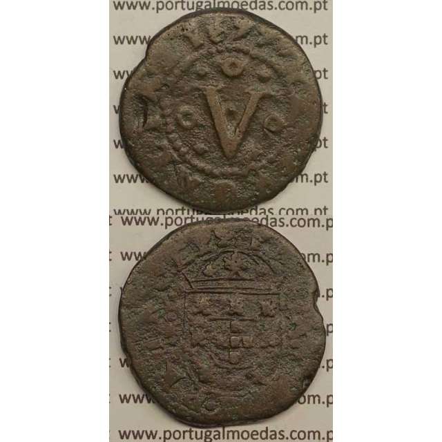 MOEDA DE V RÉIS - COBRE 1677 - PETRVS.D.G.PRINCEPS / PORTVGALIAE - D. PEDRO PRÍNCIPE REGENTE