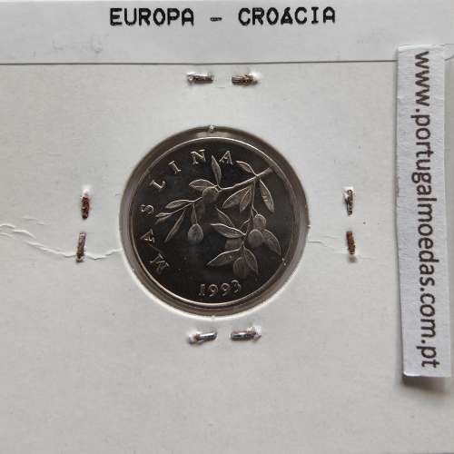 Croácia 20 Lipa 1993 Aço-Niquel, World Coins Croatia KM 7, coin of 20 Lipa 1993 Nickel plated steel
