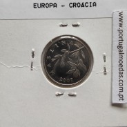 Croácia 20 Lipa 2007 Aço-Niquel, World Coins Croatia KM 7, coin of 20 Lipa 2007 Nickel plated steel