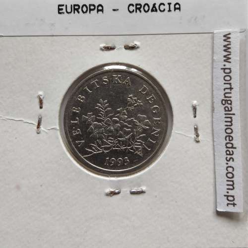 Croácia 50 Lipa 1993 Aço-Niquel, World Coins Croatia KM 8, coin of 50 Lipa 1993 Nickel plated steel
