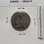 Croácia 50 Lipa 1993 Aço-Niquel, World Coins Croatia KM 8, coin of 50 Lipa 1993 Nickel plated steel