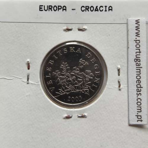 Croácia 50 Lipa 2003 Aço-Niquel, World Coins Croatia KM 8, coin of 50 Lipa 2003 Nickel plated steel