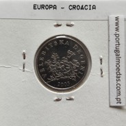 Croácia 50 Lipa 2003 Aço-Niquel, World Coins Croatia KM 8, coin of 50 Lipa 2003 Nickel plated steel