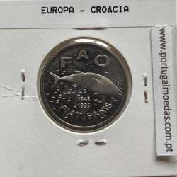 Croácia 2 Kune 1995 Zinco cupro niquel, World Coins Croatia KM 22, coin of 2 Kune 1995 Zinc cupro nickel