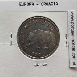 Croácia 5 Kuna 2001 Zinco cupro niquel, World Coins Croatia KM 11, coin of 5 Kuna 2001 Zinc cupro nickel