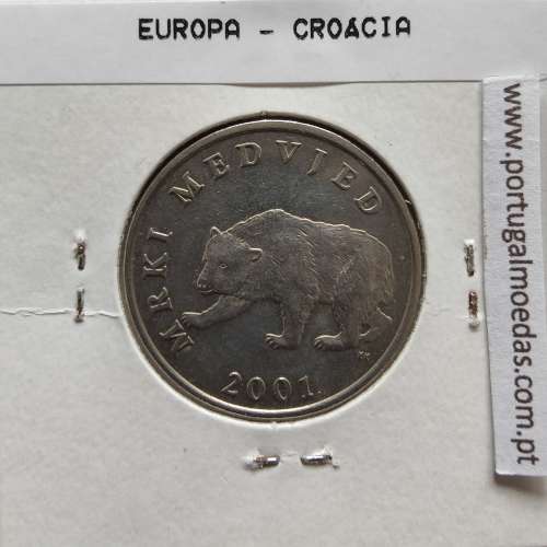 Croácia 5 Kuna 2001 Zinco cupro niquel, World Coins Croatia KM 11, coin of 5 Kuna 2001 Zinc cupro nickel