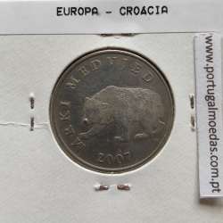 Croácia 5 Kuna 2007 Zinco cupro niquel, World Coins Croatia KM 11, coin of 5 Kuna 2007 Zinc cupro nickel