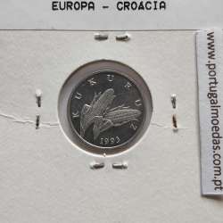 Croácia 1 Lipa 1993 Alumínio, World Coins Croatia KM 3, coin of 1 lipa 1993 Aluminium