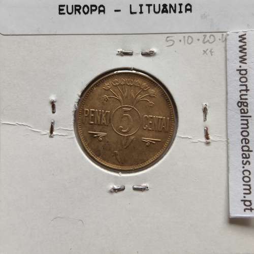 Lituânia 5 Centai 1925 Bronze Alumínio, World Coins Lithuania KM 72, coin of 5 centai 1925 Aluminium-bronze