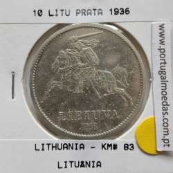 Lituânia 10 Litu 1936 Prata, World Coins Lithuania KM 83, coin of 10 litu 1936 Silver