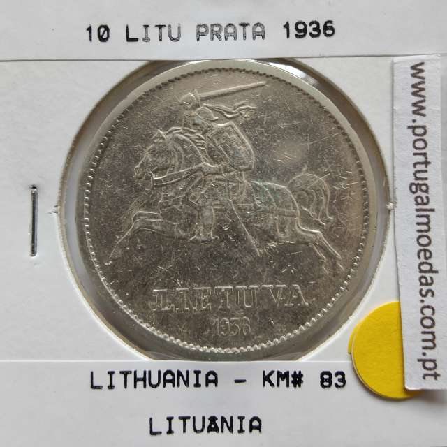 Lituânia 10 Litu 1936 Prata, World Coins Lithuania KM 83, coin of 10 litu 1936 Silver