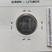 Lituânia 1 Centas 1991 Aluminío, World Coins Lithuania KM 85, coin of 1 centas 1991 Aluminium
