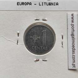 Lituânia 1 Centas 1991 Aluminío, World Coins Lithuania KM 85, coin of 1 centas 1991 Aluminium