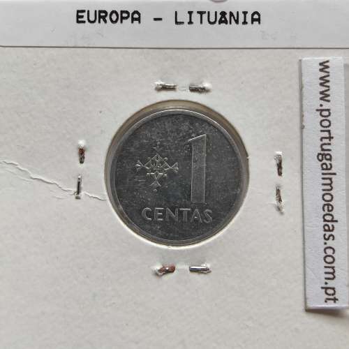Lituânia 1 Centas 1991 Aluminío, World Coins Lithuania KM 85, coin of 1 centas 1991 Aluminium
