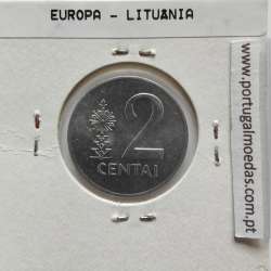 Lituânia 2 Centai 1991 Aluminío, World Coins Lithuania KM 86, coin of 2 centai 1991 Aluminium