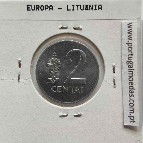 Lituânia 2 Centai 1991 Aluminío, World Coins Lithuania KM 86, coin of 2 centai 1991 Aluminium