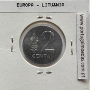 Lituânia 2 Centai 1991 Aluminío, World Coins Lithuania KM 86, coin of 2 centai 1991 Aluminium